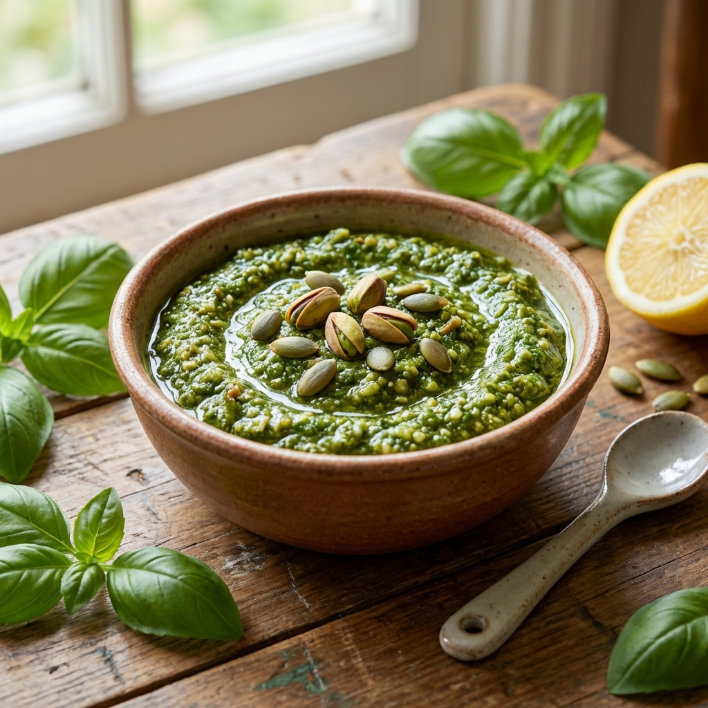 Pesto de Albahaca y Pistachos